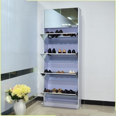 China Large-Capacity Shoe Cabinet With Full-Length Mirror For Apartment for sale
