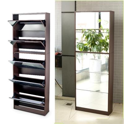 China Full Length 27pcs Panels 170cm Mirrored Shoe Cabinet for sale