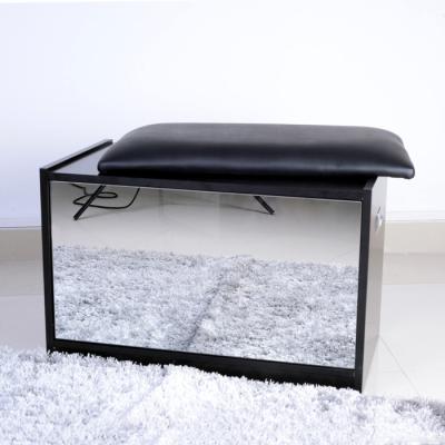 China Double Layers 63*34*42 Cm Leather Cover Mirrored Shoe Cabinet for sale