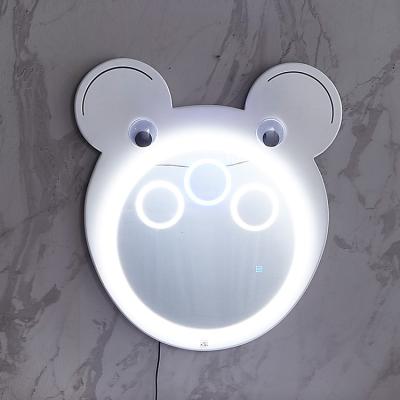 China Three-Color LED Bathroom 4mm Smart Cartoon Shape Makeup Mirror for sale