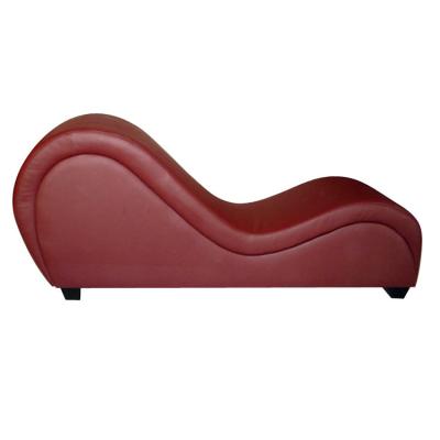 China Burgundy Genuine Leather Solid Wood 1.7M Sex Sofa Chairs for sale