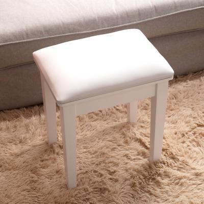 China MDF Straight Solid Wood Stool Height 40cm With PU Leather for sale