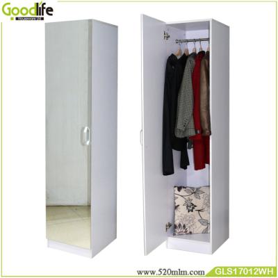 China Floor Standing Wooden Clothes Wardrobe EU Standard MDF With Mirror for sale
