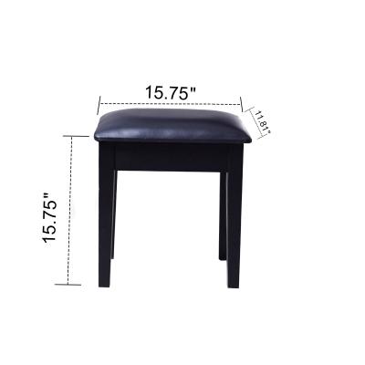 China Painting MDF Makeup Vanity Bench Soft Sponge PU Padded Chair Anti Slip for sale