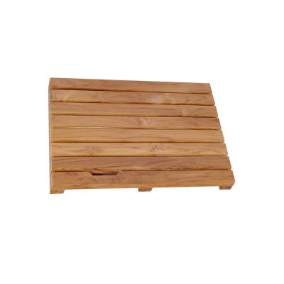 China Sustainable Solid Teak Shower Mat Non Slip Bath Mat For Bathroom for sale