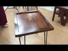 Finger Joint Solid Wood Coffee Tables Teak Wood MDF Painting