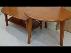 Retro Round Solid Wood Coffee Tables Mahogany  Multi - Purpose