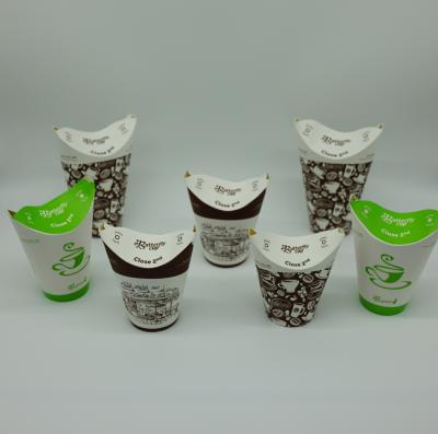 China Exquisite Printing Biodegradable Paper Cups Space Saving Flat Transportation for sale