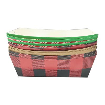 China Hot Dog Paper Food Trays Coated Paperboard Basket Ideal for Festival Optional Logo for sale