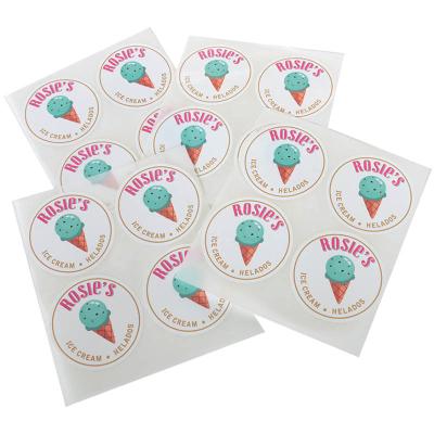 China Etiquetas de empaquetado de empaquetado adhesivas de la aduana de las etiquetas de las etiquetas engomadas de la comida para el helado en venta