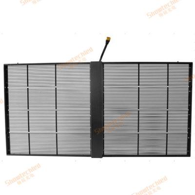 China P3.9x7.8mm 1000cd/Sqm See Through LED Wall Indoor Transparent LED Curtain Display for sale