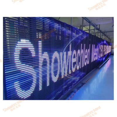 China pantalla LED fija al aire libre SMD3535 LED de 6.25x12.5m m Mesh Curtain Screen EMC en venta