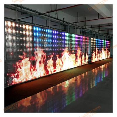 China 2500cd/M2 Indoor Soft Transparent LED Display Panel Mesh Curtain LED Facade Screen for sale