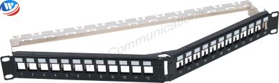 China ISO9001 19in 1U Wall Mount Patch Panel Bracket 24 Port Cat6A UTP for sale