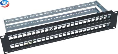 China 2U Network Patch Panels Cable Management Shielded 48 Port Rack Mount for sale