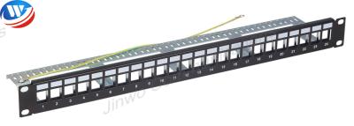 China 110 IDC Cat6A 24 Port Patch Panel Rack Mount Ethernet Patch Panel 21in for sale