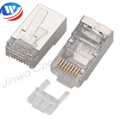 China STP Plug Rj45 Modular Plug Boot Transparent Male To Male Ethernet Connector for sale