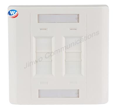 China ABS Material RJ45 4 Port Faceplate UnShielded Wall Outlet Faceplate for sale