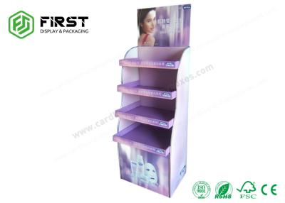 China Retail Store Promotion Paper Display Rack POP Cardboard Floor Shelf Display For Shampoo for sale