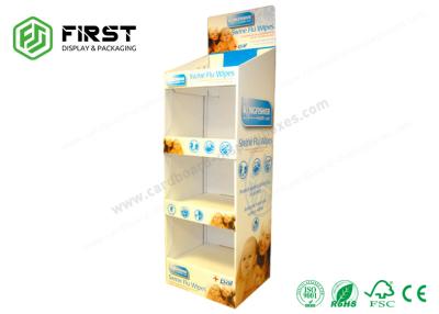 China Custom Supermarket Cardboard Floor Display Stand Foldable POP Carton Display Stand for sale