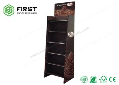 China Full Color Printing Free Standing POP Cardboard Shelf Floor Display Stand For Chocolate for sale