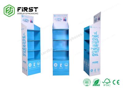 China Full Color Printed Portable 4 Shelves Carton Stand Paperboard Cardboard Floor Display Stand for sale