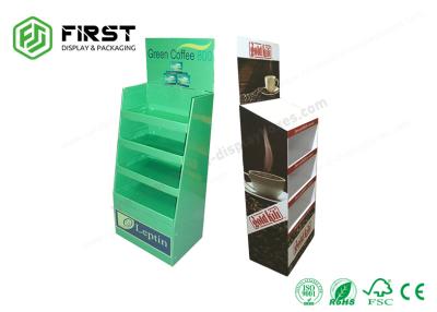China CMYK que imprimía la tienda al por menor POP de las exhibiciones de piso de la cartulina acanaló el soporte de exhibición de papel de piso en venta