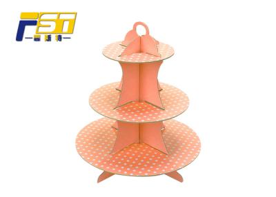 China Retail Disposable Cardboard Cake Display Three Tiers 33.2cm Stable Structure for sale