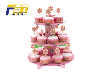 China Biodegradable Cardboard Cake Display Screen Printing Customized Specification for sale