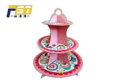 China Ink Water Printing Cardboard Cake Display Easy Carrying High Weight Capacity for sale