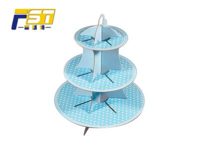China Sturdy Structure Cupcake Tier Stand Cardboard Saving Labor Power For Baby Shower for sale