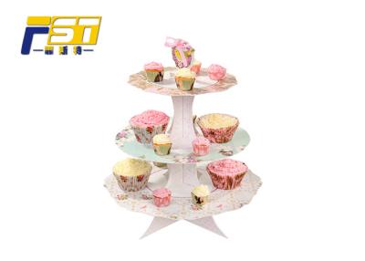 China Stylish High - End Cardboard Cake Display Round Shape UV Coating For Birthday Party for sale