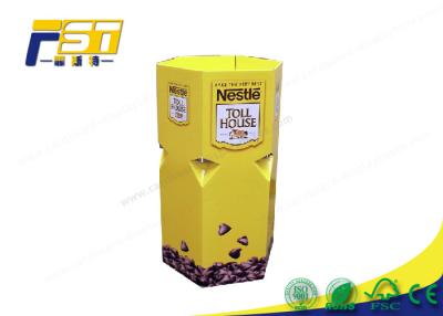 China 4C Color Cardboard Dump Bins Recyclable OEM / ODM Printed For Snack Promotion for sale