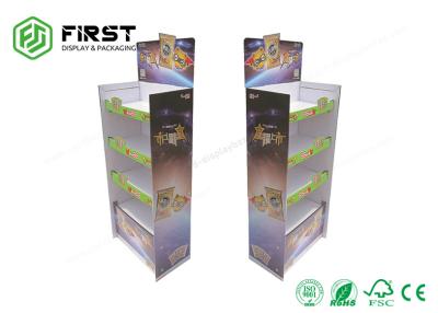 China CMYK que imprime el estante de exhibición permanente del estante de la cartulina del piso de la posición para el chocolate en venta