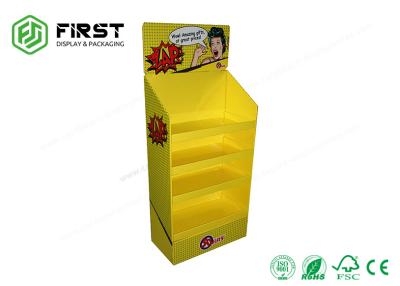 China 4-Shelves POP Up Paper Cardboard Floor Display Rack With Glossy Lamination for sale