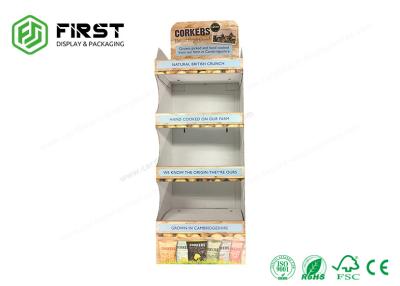 China Easy Assembly Retail Corrugated Cardboard Display Floor Potato Chips Display Racks for sale