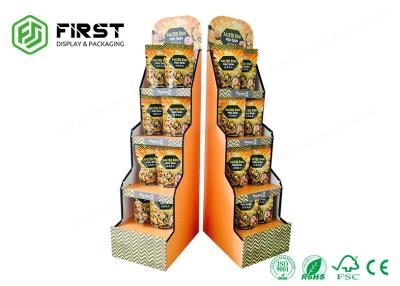 China Custom Made Printing Advertising Retail Cardboard Shelf Paper Floor Display Stand for sale