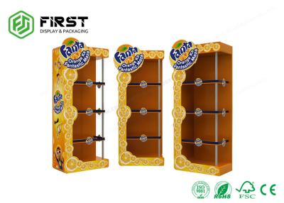 China Custom Corrugated Cardboard POP Displays Floor Stands With Shelves For Supermarket for sale