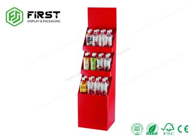 China Customized Printed Logo Folding Promotion Cardboard Floor Display Stands For Bottles for sale