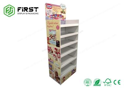 China Full Color Printing Custom Recyclable Cardboard Floor Display Shelf For Potato Chips for sale