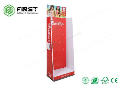 China Easy Assembly Cardboard Advertising Stand Customized Floor Display With Plastic Hooks​ for sale