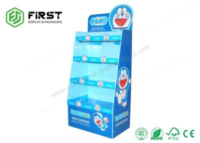 China 4 Shelves Supermarket Cardboard Floor Display Stand Folding Corrugated Paper Racks for sale