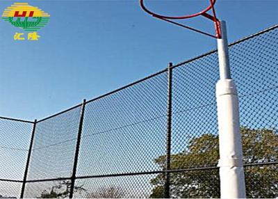 China 1.8m*50*50mm Chain Link Wire Fence Black For Sport Field Road Residential Area for sale