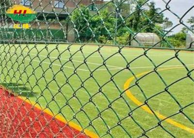 China 2'' Pvc Chain Link Fence For Sports Field Green Black for sale