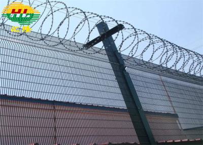 China 2500mm 3000mm Anti Climb 358 mesh fencing panels With Razor Wire rustproof for sale