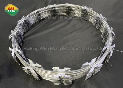 China 2.5mm Concertina Barbed Tape , Security Rbt Reinforced Barbed Wire for sale