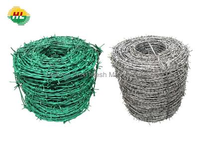 China PVC Coated Galvanized Barbed Wire Light Duty Flexible 1.5-3cm Length for sale