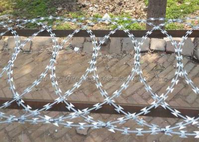 China 0.5mm Blade Flat Razor Wire Fence Hot Dipped Galvanized high security level for sale