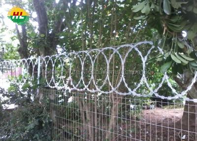 China Anti Theft  Concertina Razor Wire Fence , Flat Loop BTO 22 Razor Wire for sale