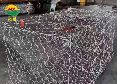 China 2*1*1m 80*100mm Aperture Gabion Basket With Rocks for sale